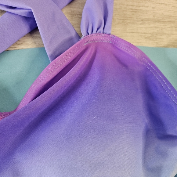 Colorful Tankini Swimdress Set Criss Cross Back Boyshorts Tropical Women's Large - Picture 9 of 16